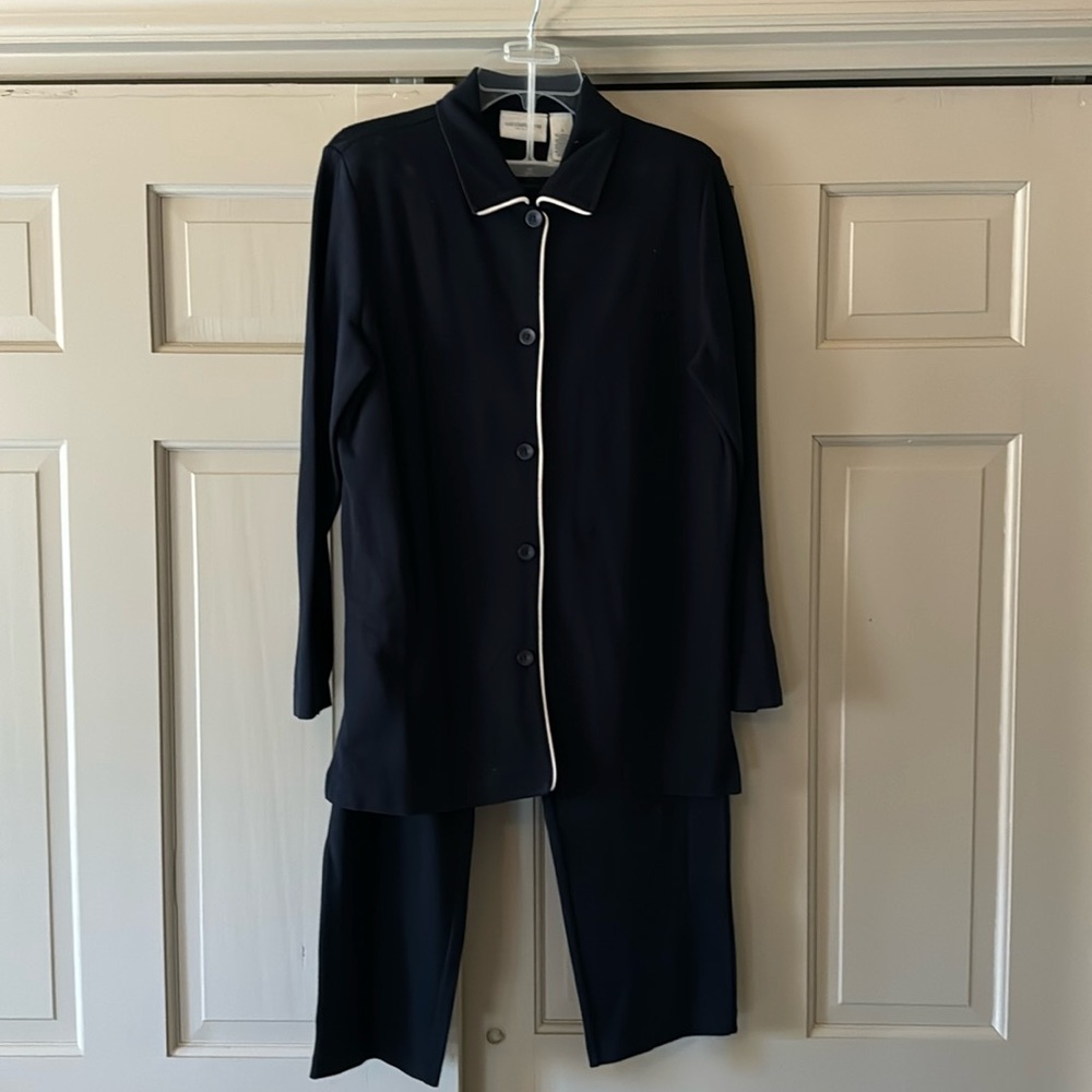 Liz Claiborne cotton pantsuit- navy